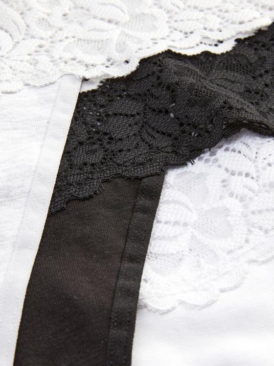 3pk Bandeau Lace Waistband Thongs