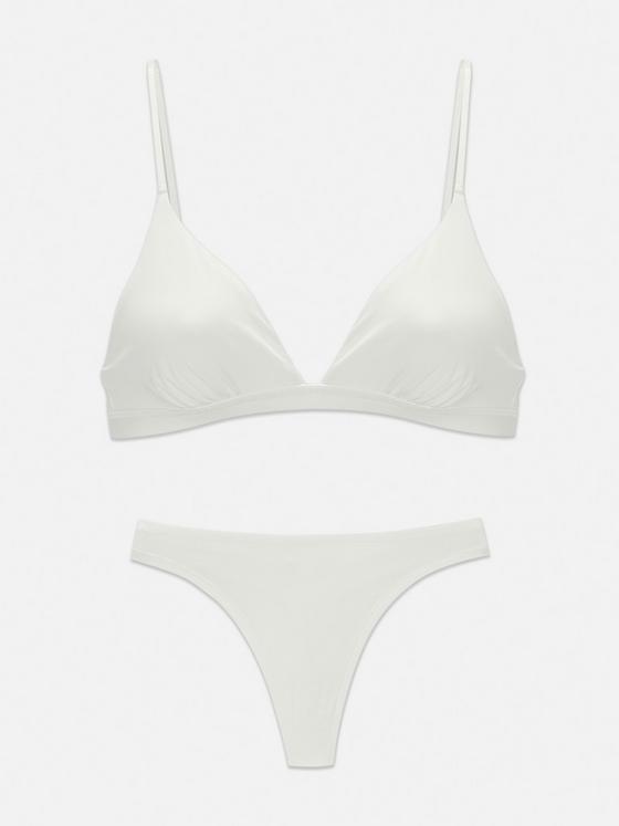 Microfibre Triangle Bra and Thong Set