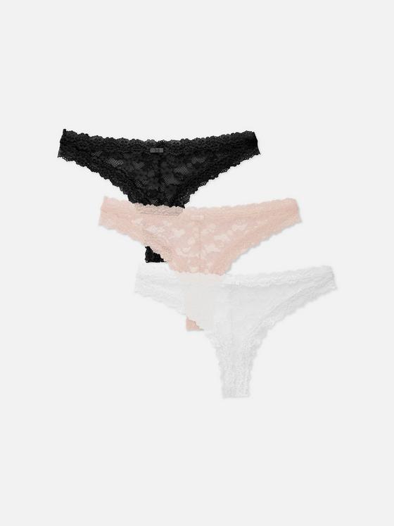 3pk Lace Brazilian Thongs