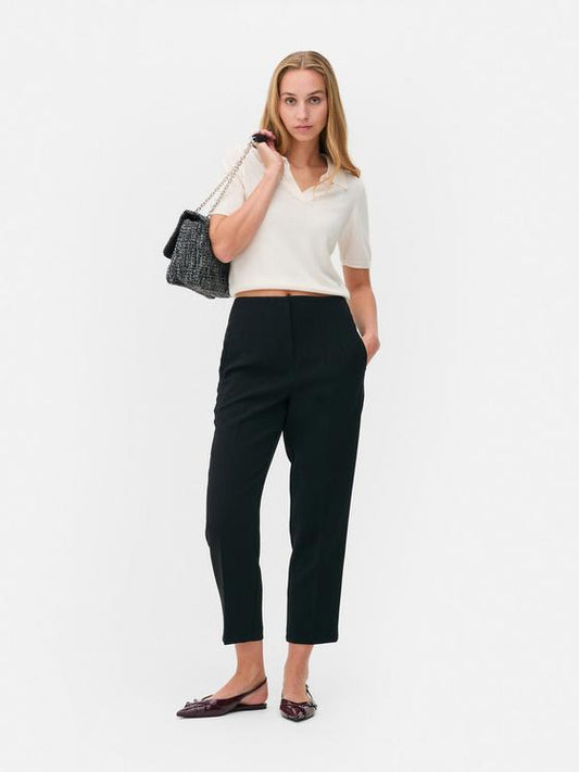Pin Stitch High-Waisted Trousers