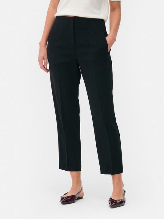 Pin Stitch High-Waisted Trousers