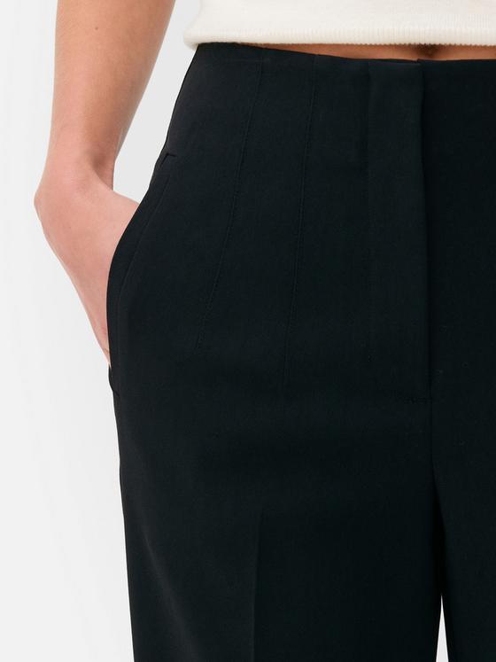 Pin Stitch High-Waisted Trousers