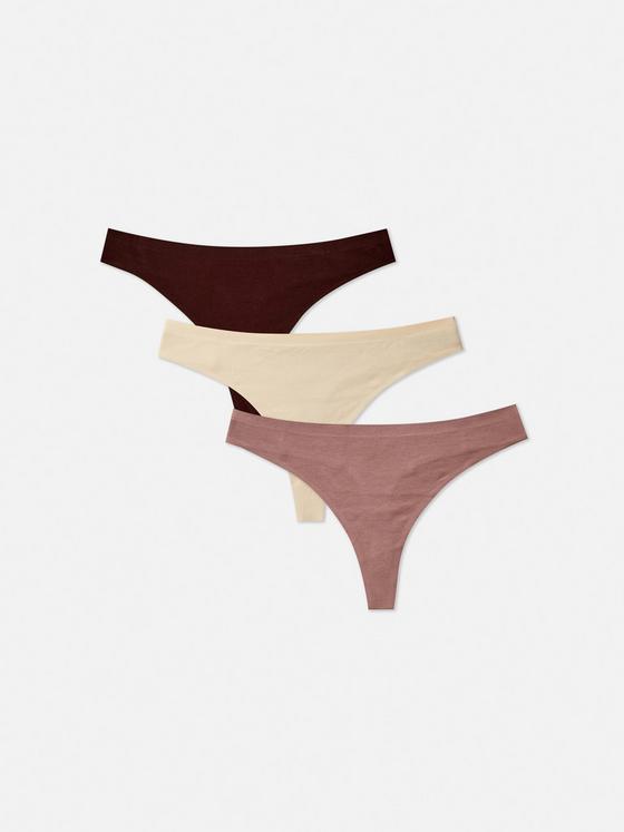 3pk Invisible Thong Briefs