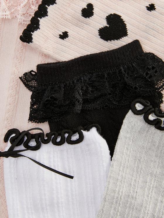 5pk Applique Ankle Socks