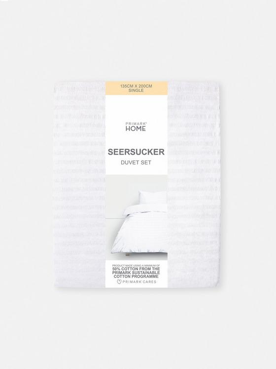 Seersucker Single Duvet Cover Set