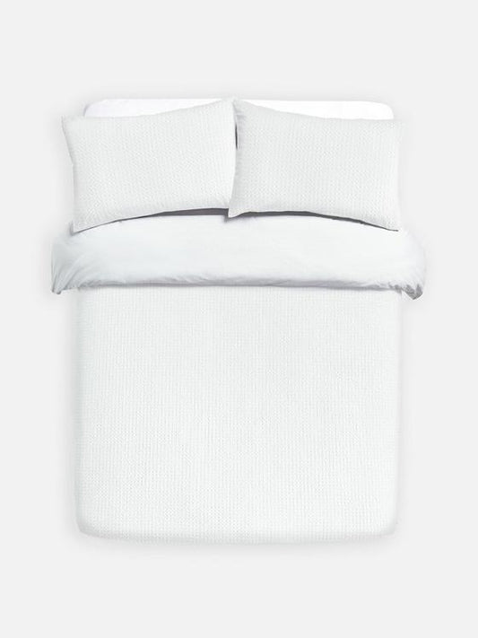 Waffle Texture Double Duvet Cover Set