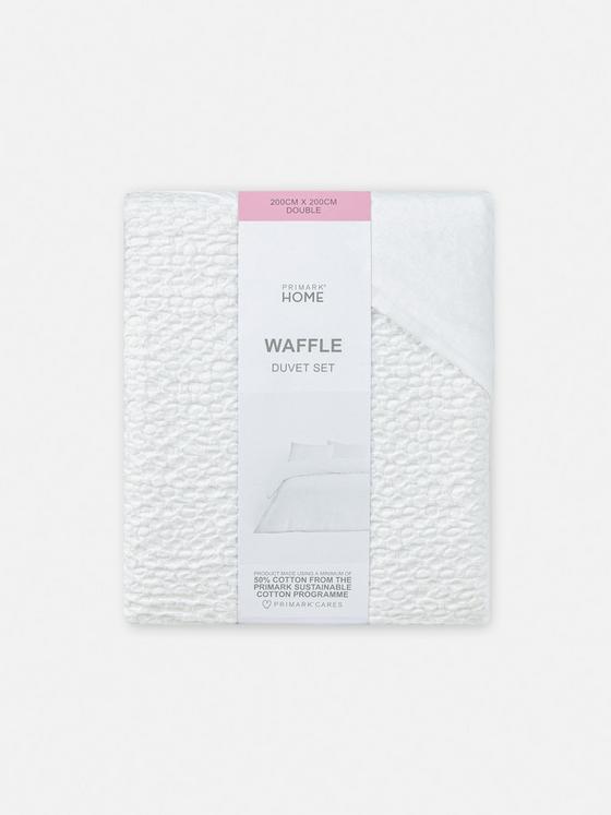 Waffle Texture Double Duvet Cover Set