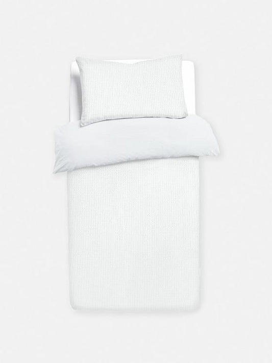 Reversible Waffle Texture Single Duvet Cover Set