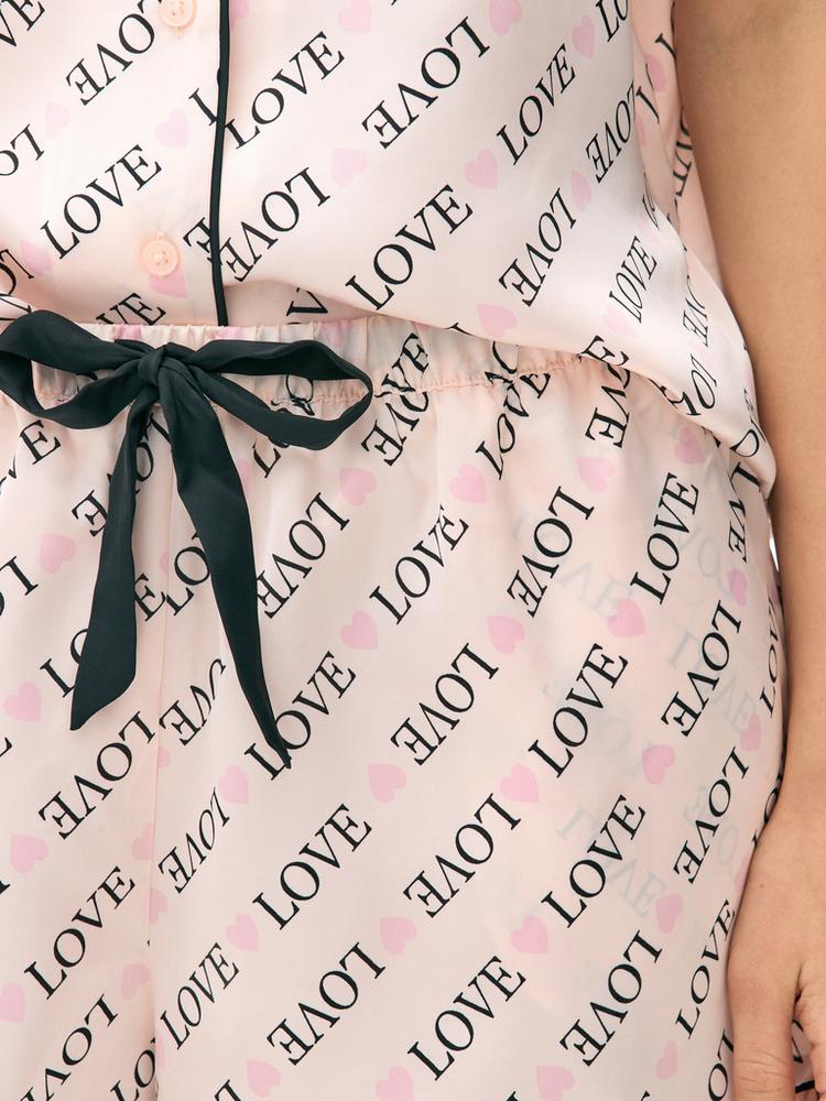 Satin Pyjama Shirt and Shorts Set