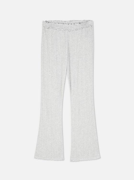 Pointelle Lettuce Trim Flared Pyjama Bottoms