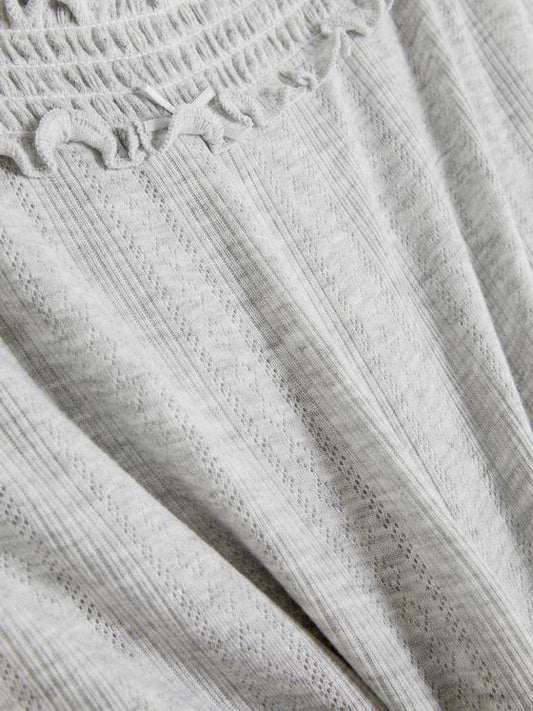 Pointelle Lettuce Trim Flared Pyjama Bottoms