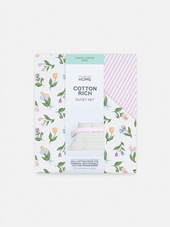 Double-Sided Tulip King Size Duvet Cover Set