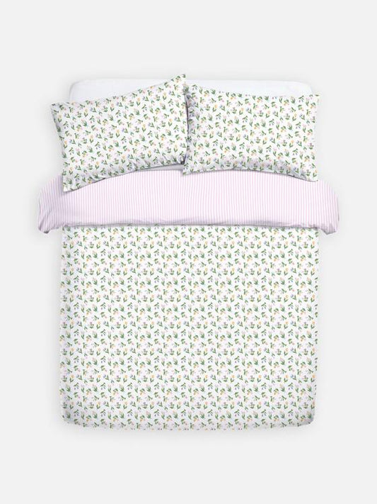 Reversible Tulip Double Duvet Cover Set