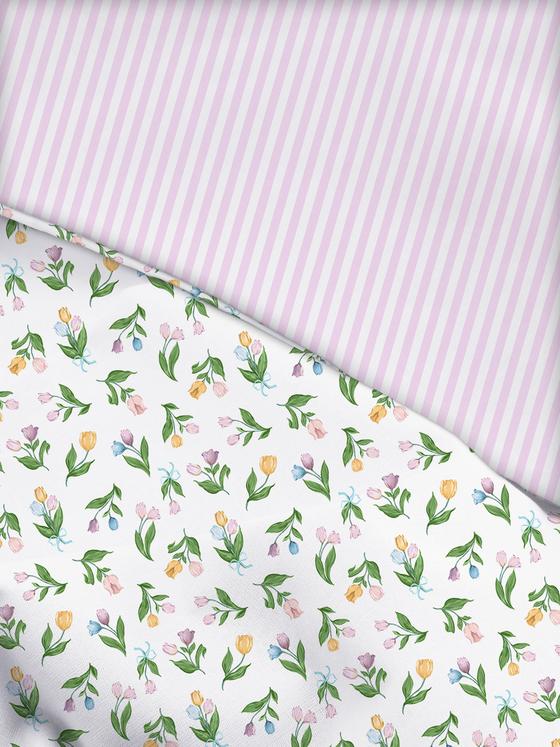 Reversible Tulip Double Duvet Cover Set