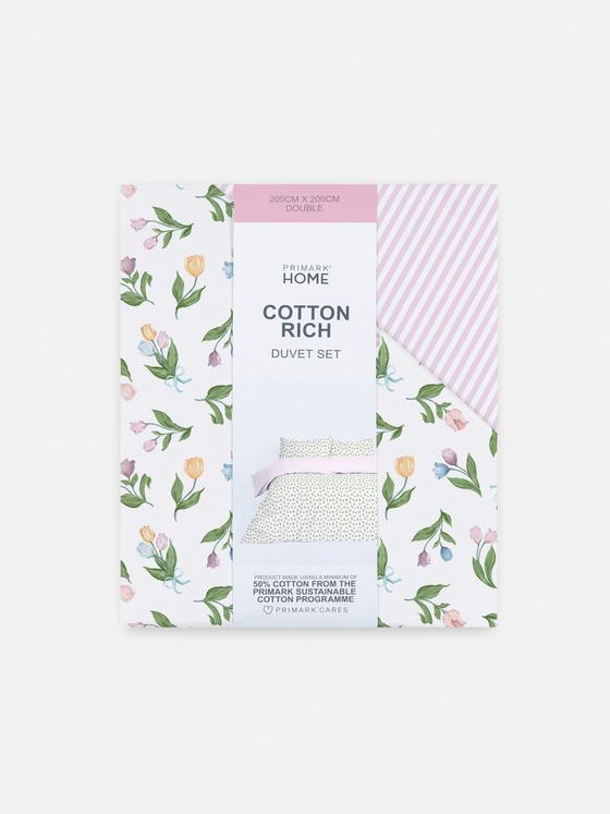 Reversible Tulip Double Duvet Cover Set
