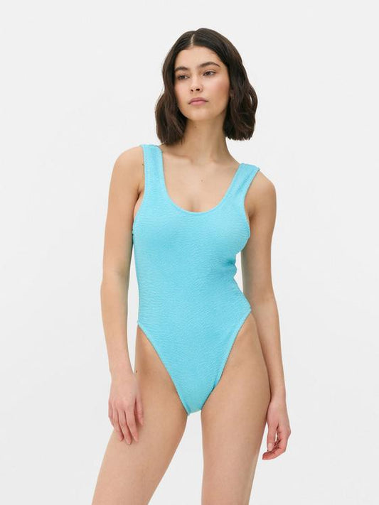 Striped Scoop back Swimsuit