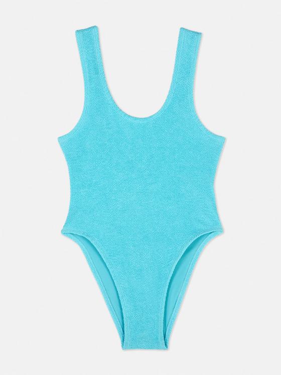 Striped Scoop back Swimsuit