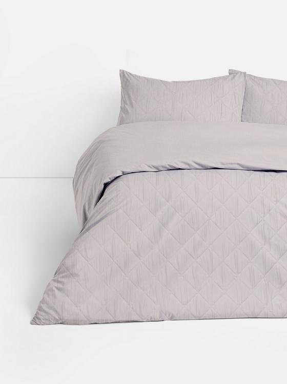 Diamond Quilted Pinsonic Double Duvet Cover Set