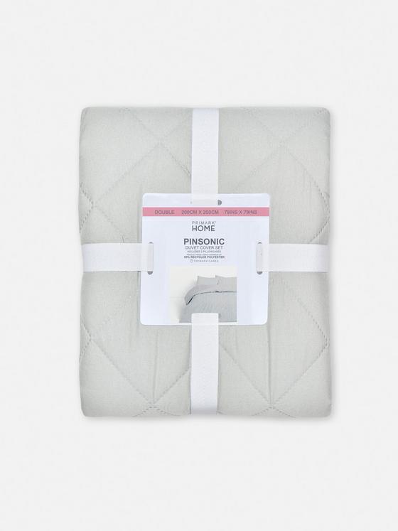 Diamond Quilted Pinsonic Double Duvet Cover Set