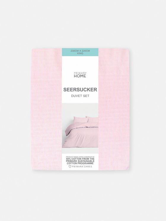 Stripe Seersucker King Size Duvet Cover Set