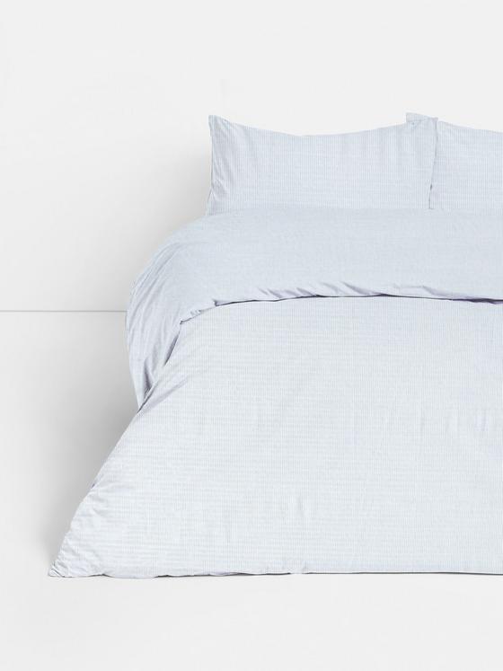Stripe Seersucker King Size Duvet Cover Set