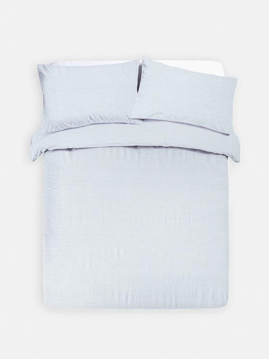 Stripe Seersucker King Size Duvet Cover Set