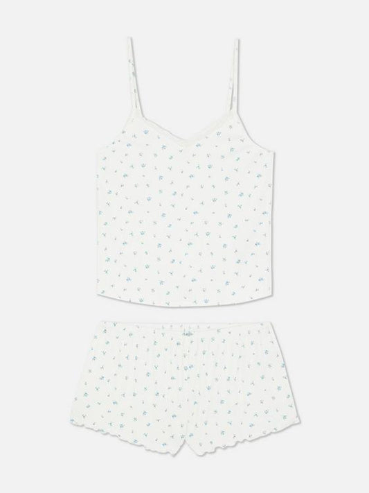 Lace Trim Shorty Pyjama Set