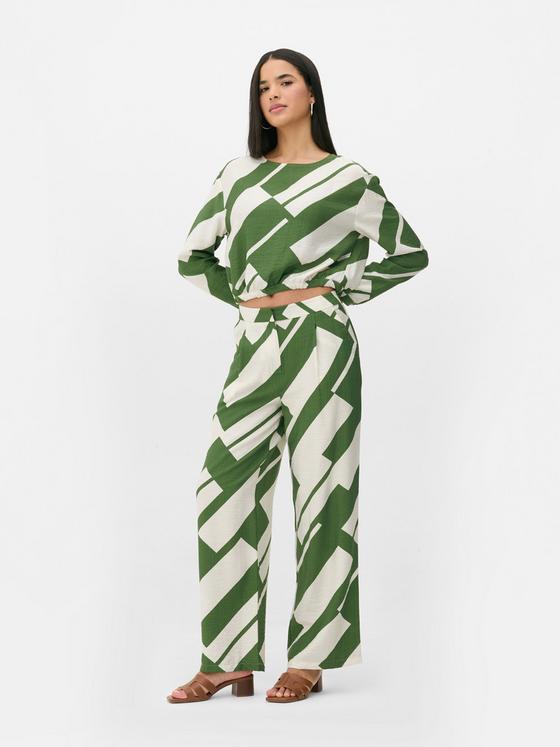Abstract Wide Leg Trousers