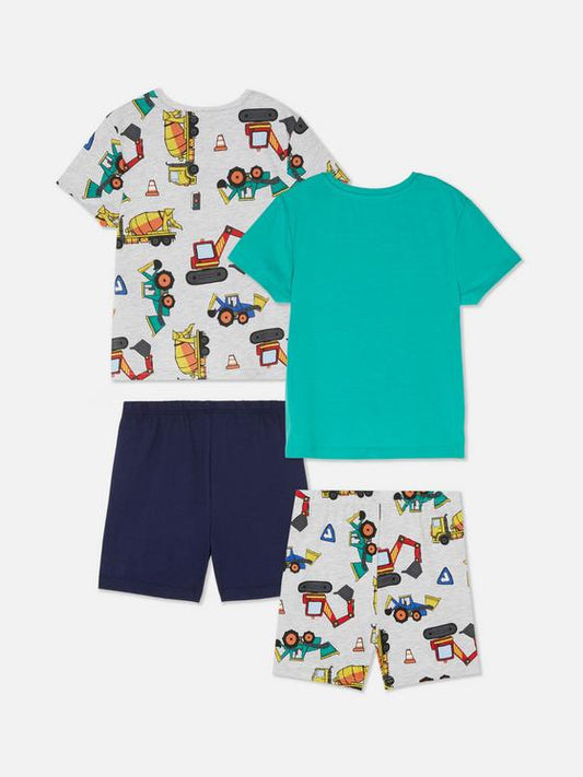 2pk Diggers and Trucks Pyjama Set
