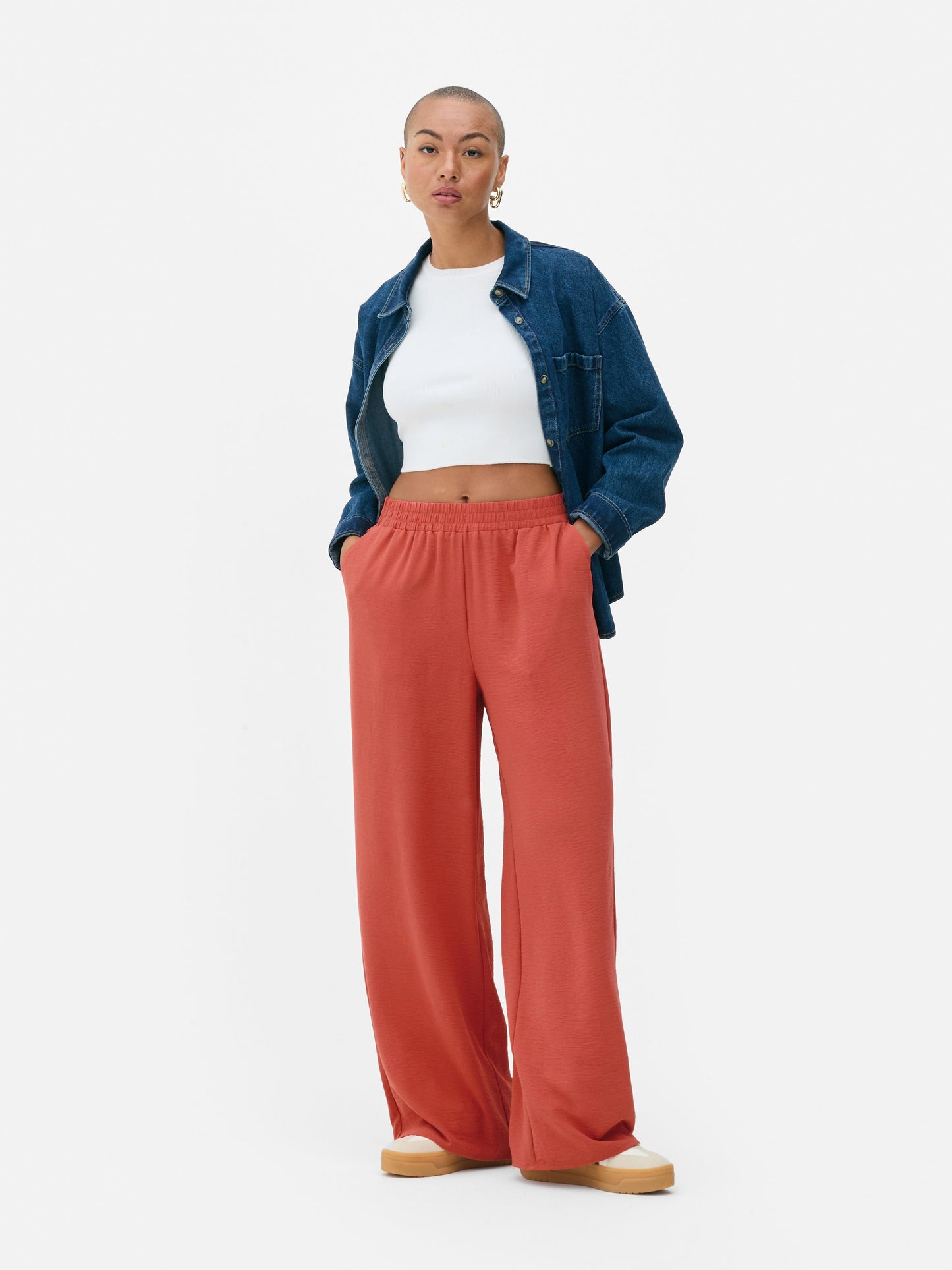 Pull On Wide Leg Trousers