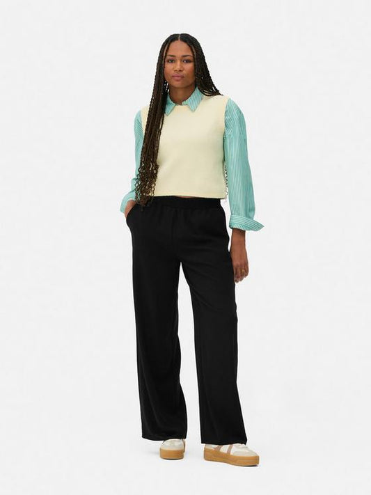 Pull On Wide Leg Trousers