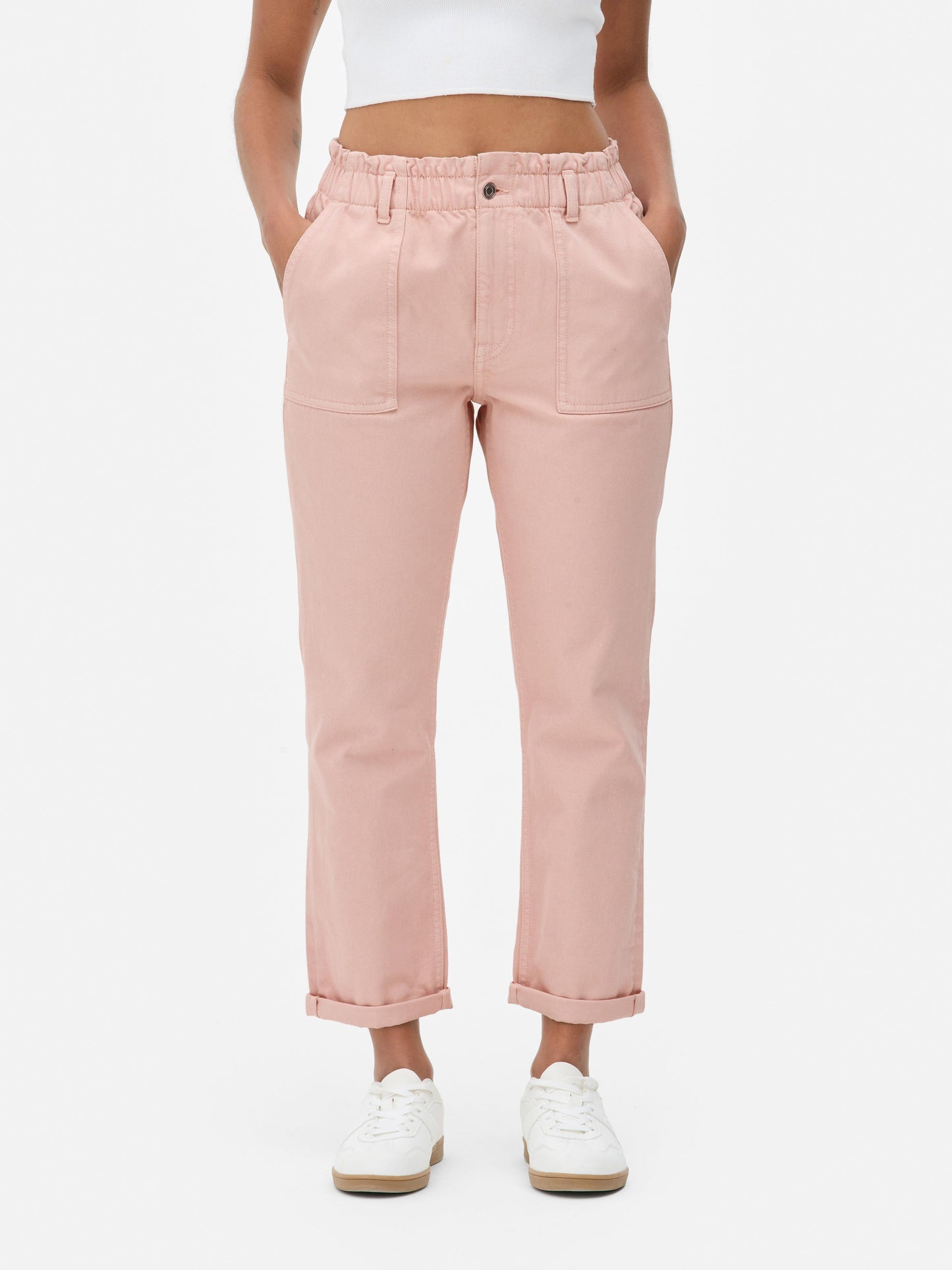 Paperbag Waist Cotton Trousers