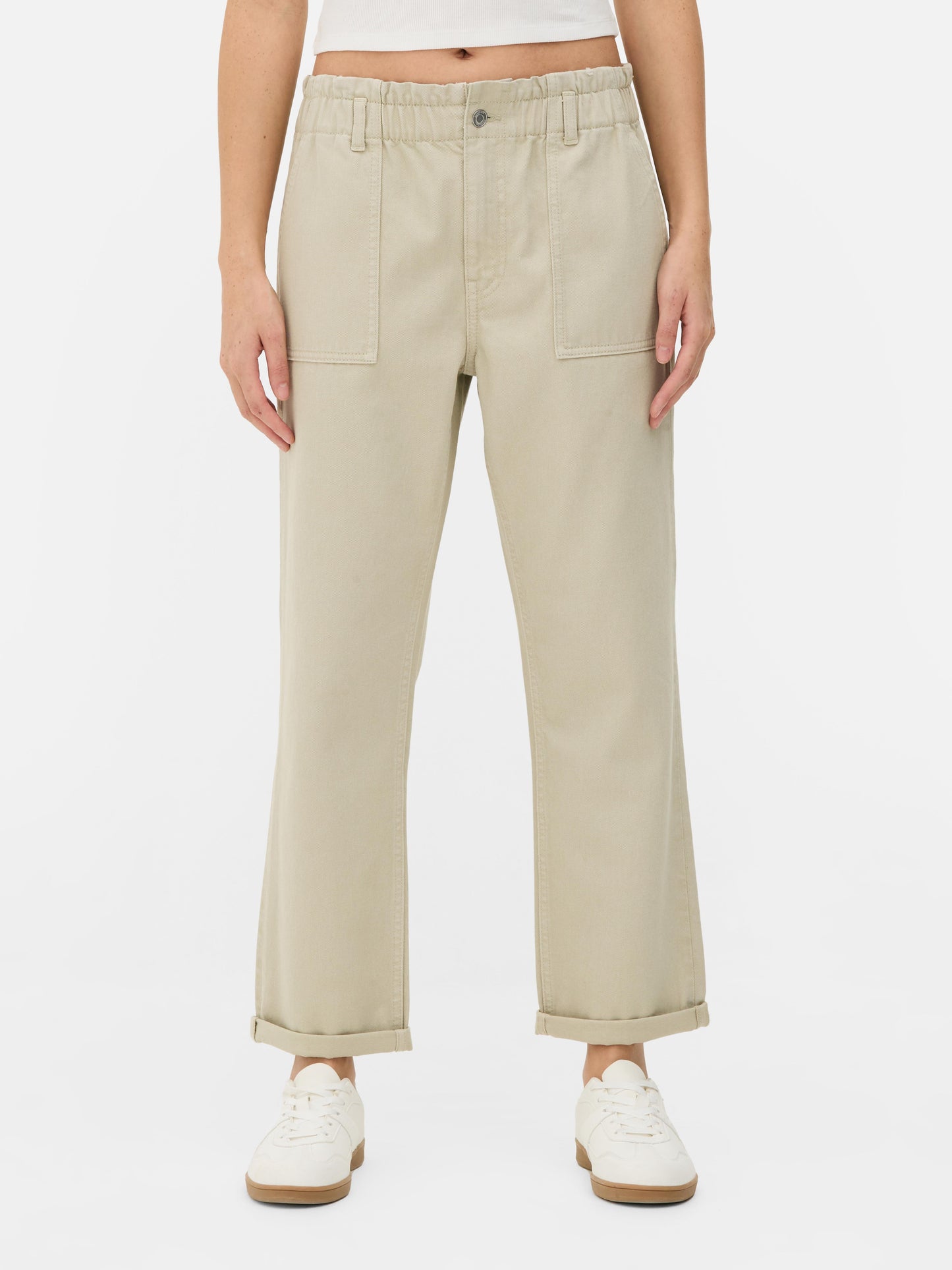 Paperbag Waist Cotton Trousers