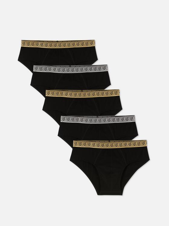 5pk Metallic Waistband Briefs