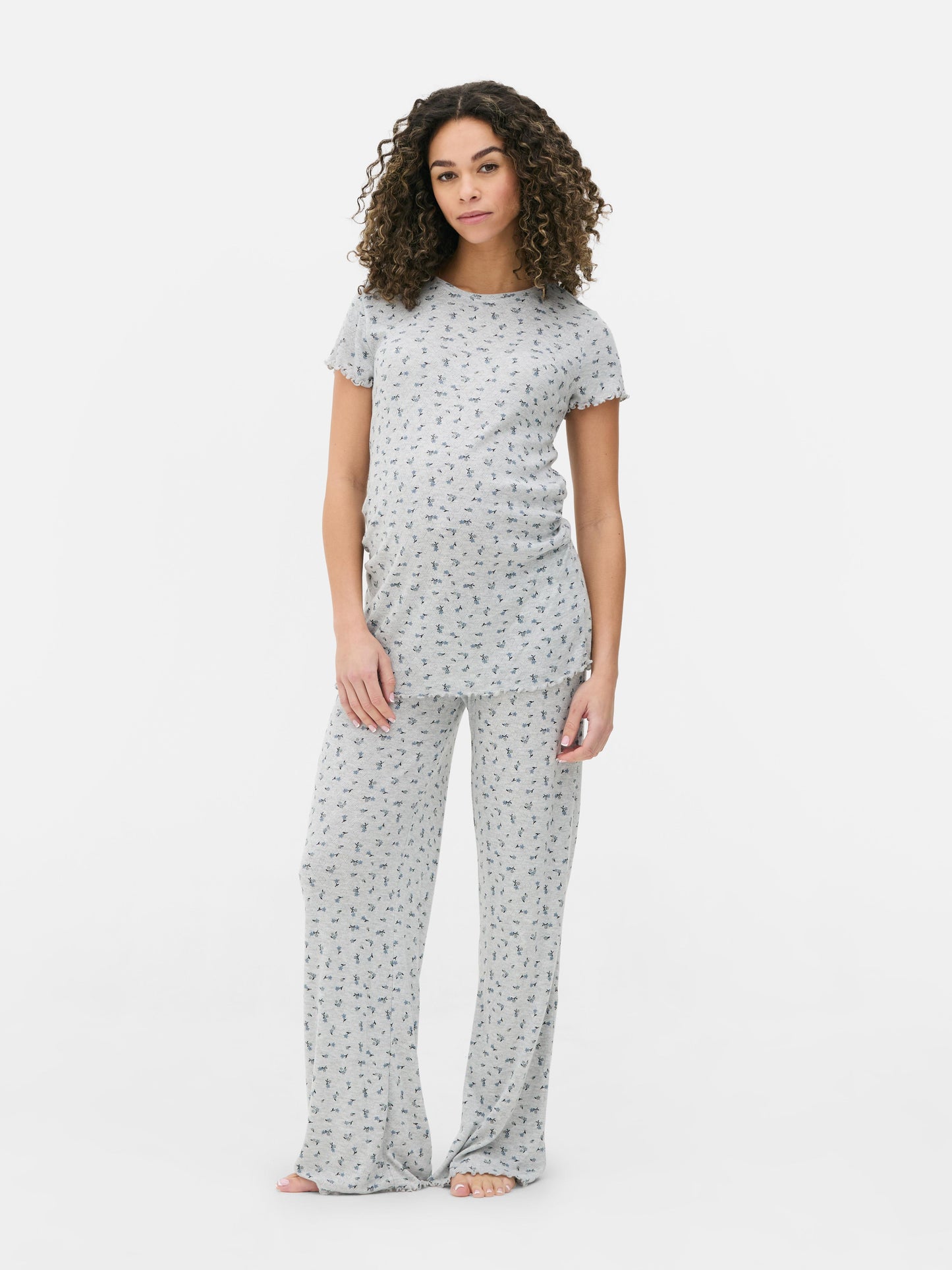 Maternity Pointelle Wide Leg Pyjama Bottoms