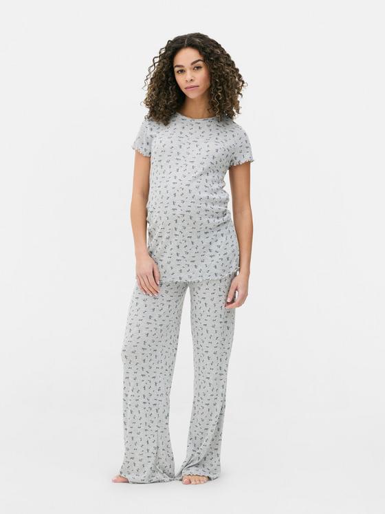 Maternity Pointelle Wide Leg Pyjama Bottoms