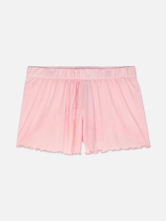 Jersey Lettuce Trim Pyjama Shorts