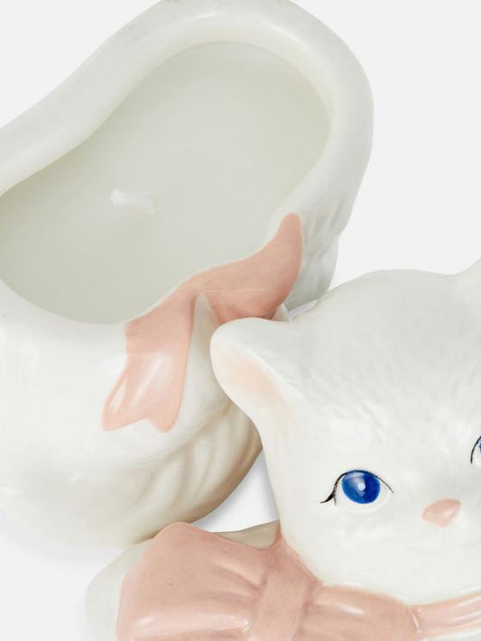 Candle In Ceramic Cat Container