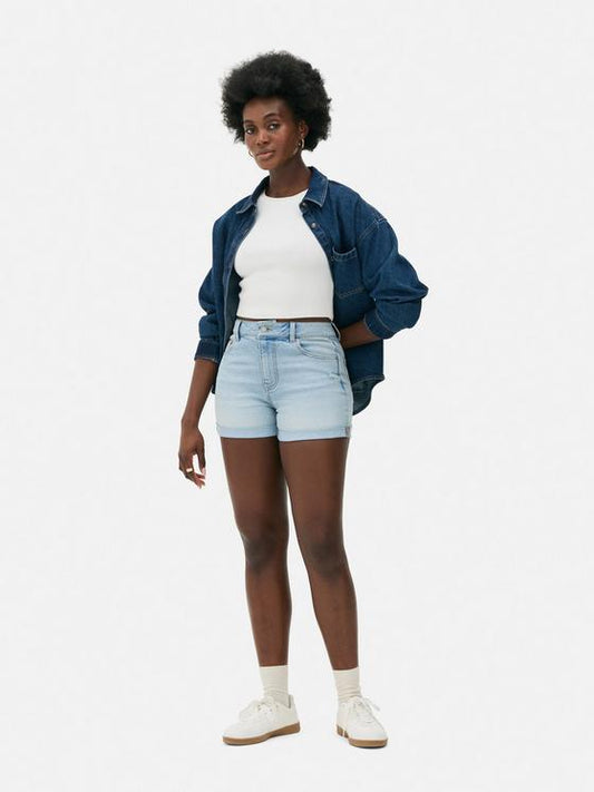 Denim Turn Up Shorts