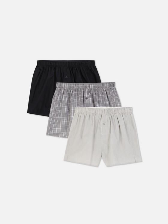 3pk Check Boxer Shorts