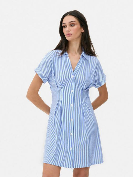 Striped Mini Shirt Dress