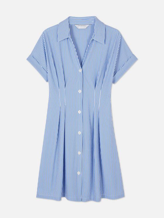 Striped Mini Shirt Dress