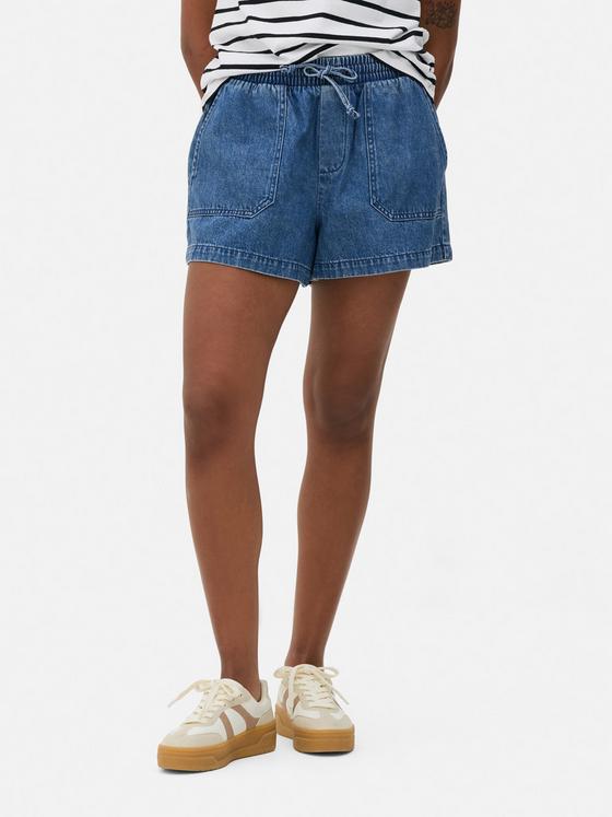 Elasticated Denim Shorts