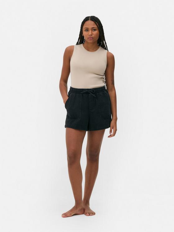 Elasticated Denim Shorts