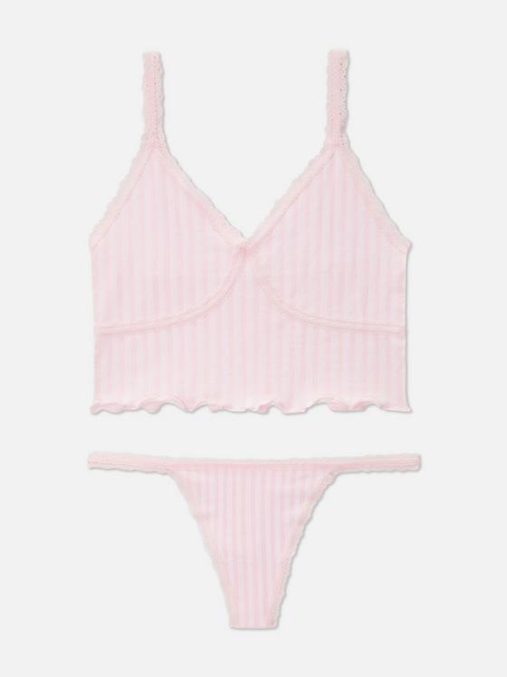 Pointelle Bralette and Thong Set