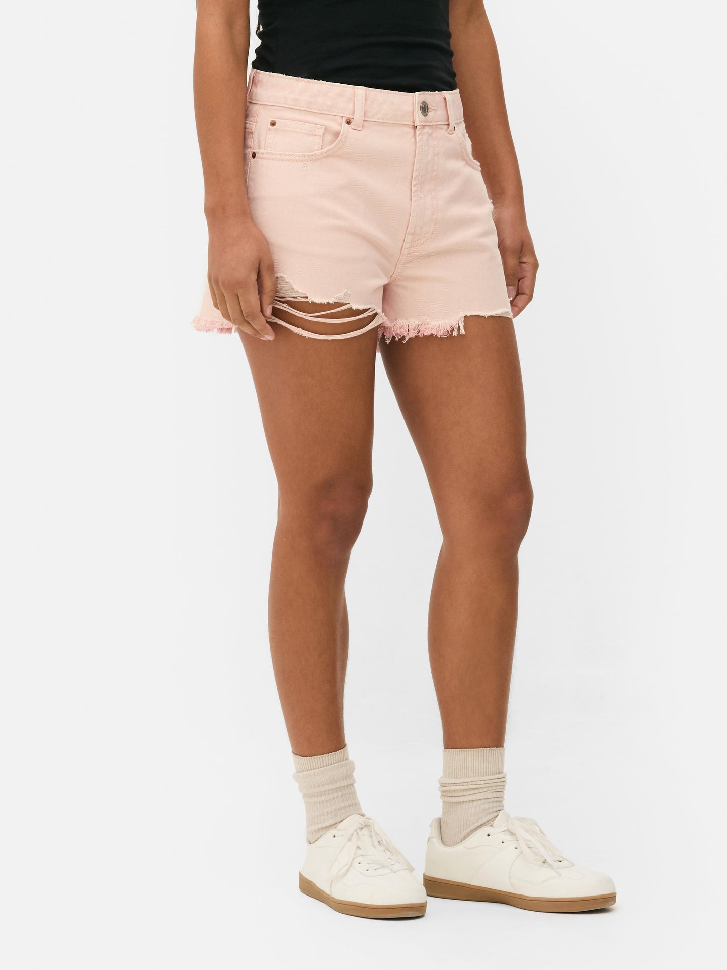 Ripped Denim Shorts