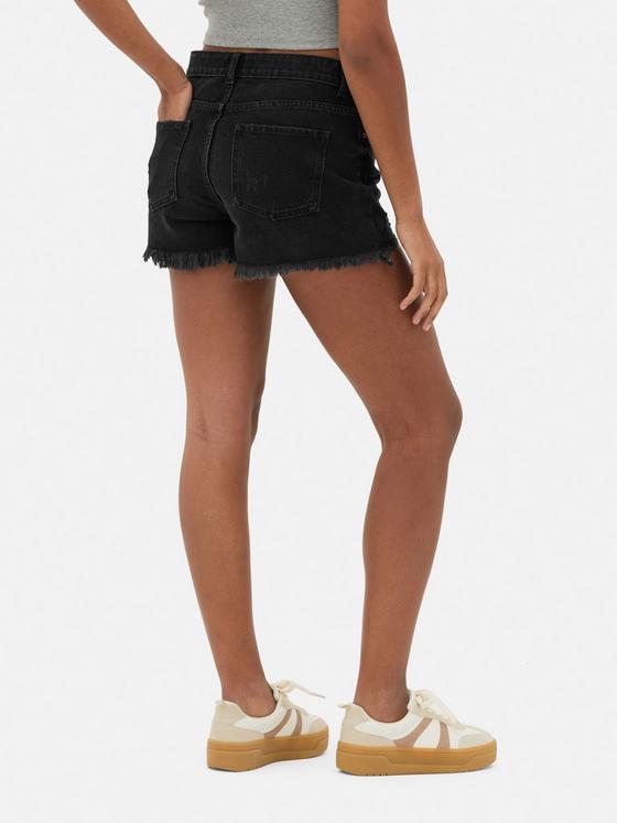 Ripped Denim Shorts