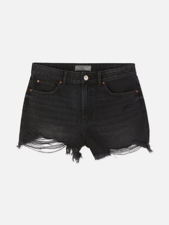 Ripped Denim Shorts