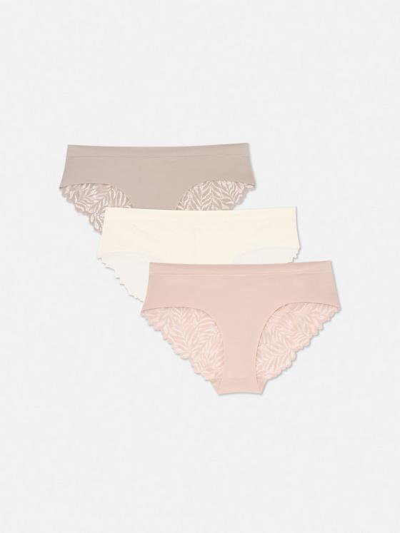 3pk Lace back Brazilian Thongs