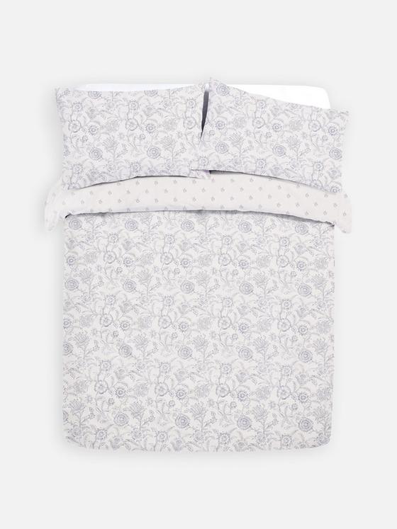 Reversible Block Floral Double Duvet Cover Set